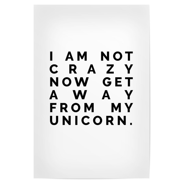 Poster 30x20 cm "Not crazy" artboxONE - Typografie,Schwarzweiß,Fiktion