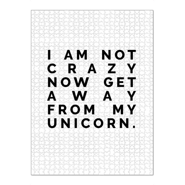 Puzzle Ravensburger "Not crazy" artboxONE - Typografie,Schwarzweiß,Fiktion