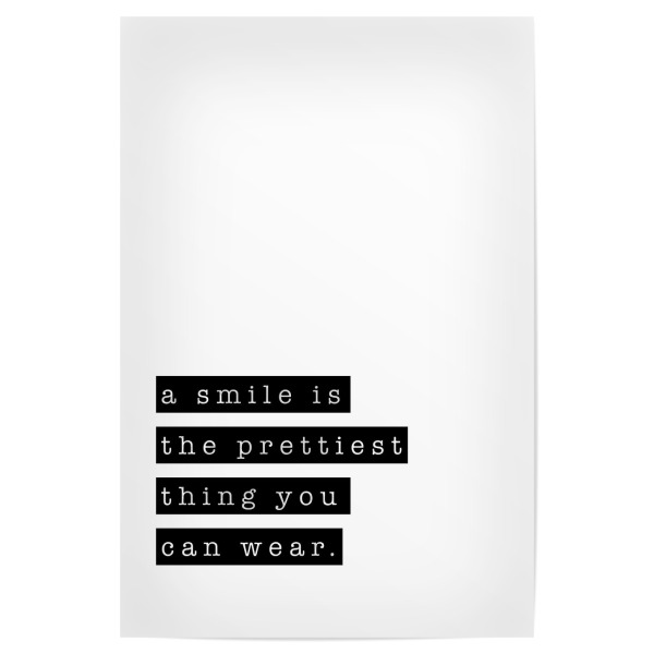 Poster 30x20 cm "A Smile" artboxONE - Typografie,Schwarzweiß
