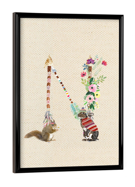 Poster mit schwarzem Rahmen "Buchstabe N" artboxONE - Für Kinder,Buchstaben,Buchstaben / N