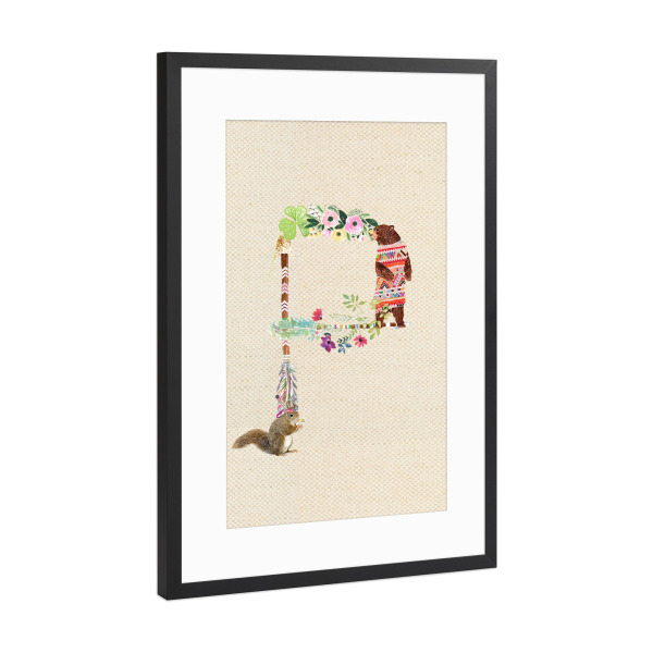 Poster mit Rahmen Schwarz (Metallic) "Buchstabe P" artboxONE - Für Kinder,Buchstaben,Buchstaben / P