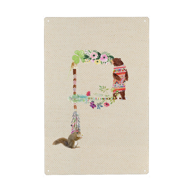 Metall Poster "Buchstabe P" artboxONE - Für Kinder,Buchstaben,Buchstaben / P