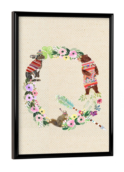 Poster mit schwarzem Rahmen "Buchstabe Q" artboxONE - Für Kinder,Buchstaben,Buchstaben / Q