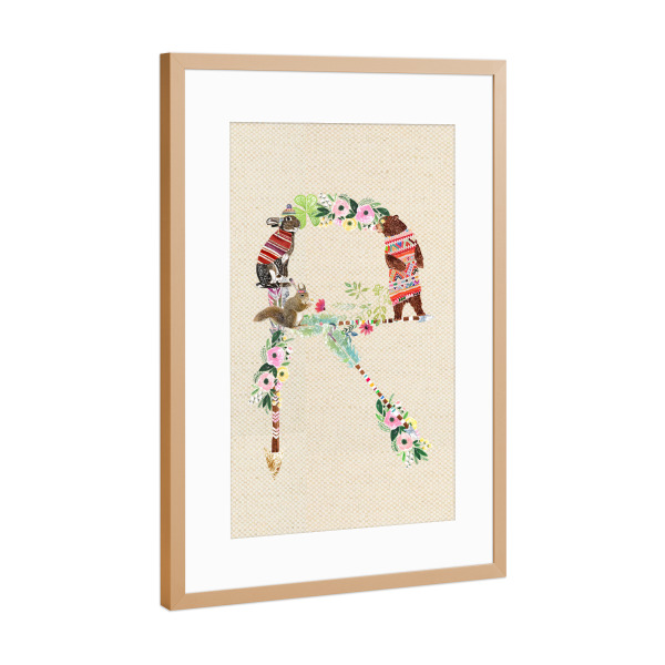 Poster mit Rahmen Kupfer "Buchstabe R" artboxONE - Für Kinder,Buchstaben,Buchstaben / R