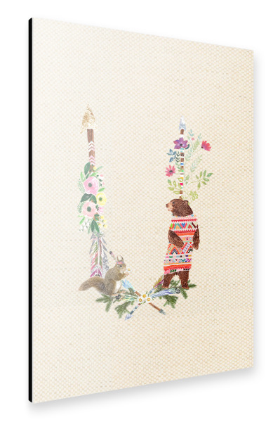 Alu-Dibond "Buchstabe U" 30x20 cm artboxONE