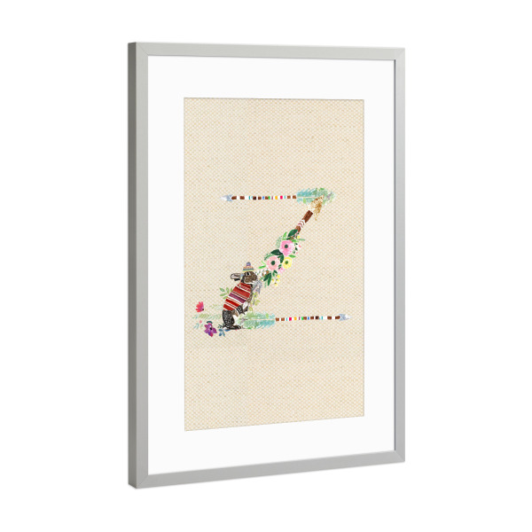 Poster mit Rahmen Silber "Buchstabe Z" artboxONE - Für Kinder,Buchstaben,Buchstaben / Z
