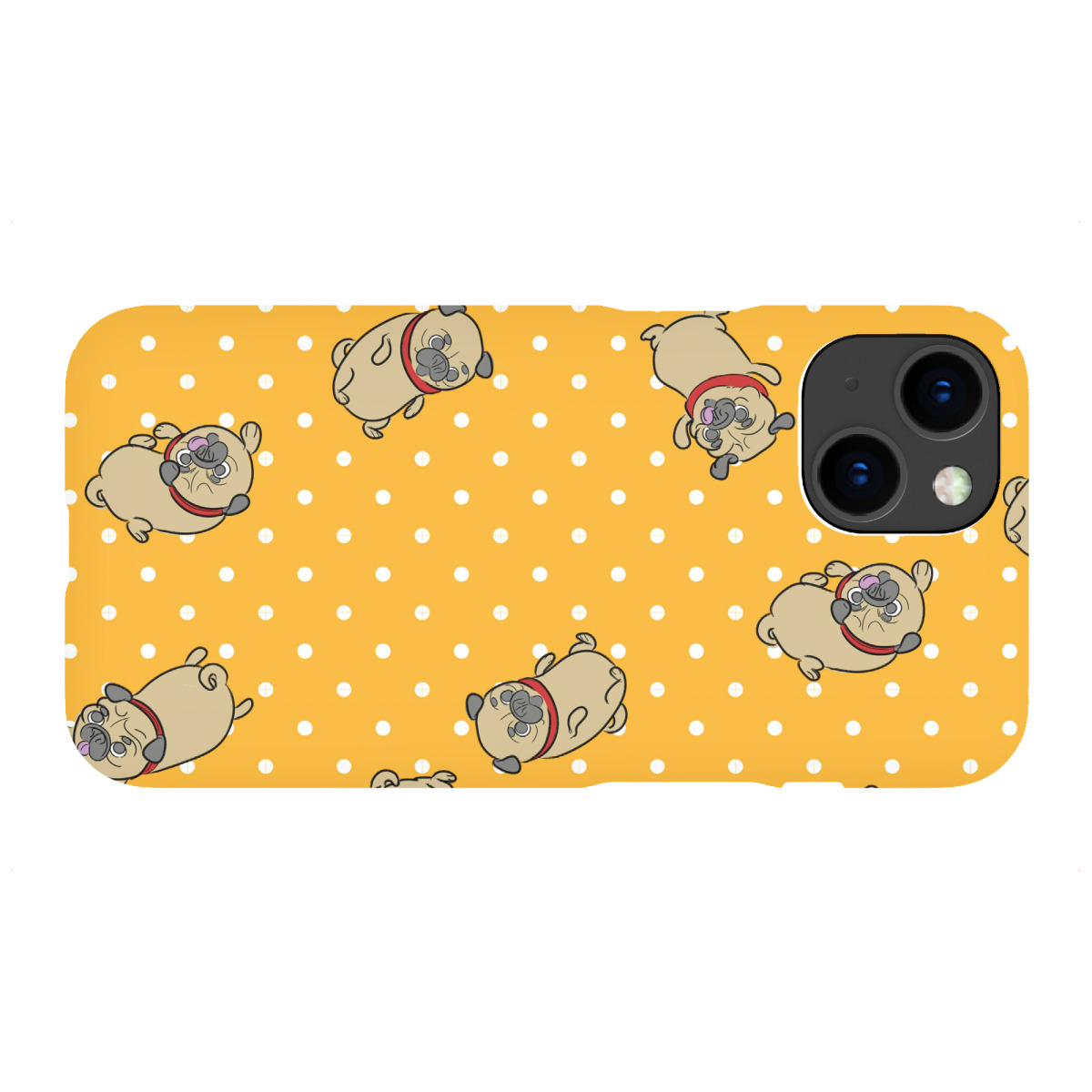 "Möpse Muster Orange"für iPhone - Premium-Case Handyhülle artboxONE