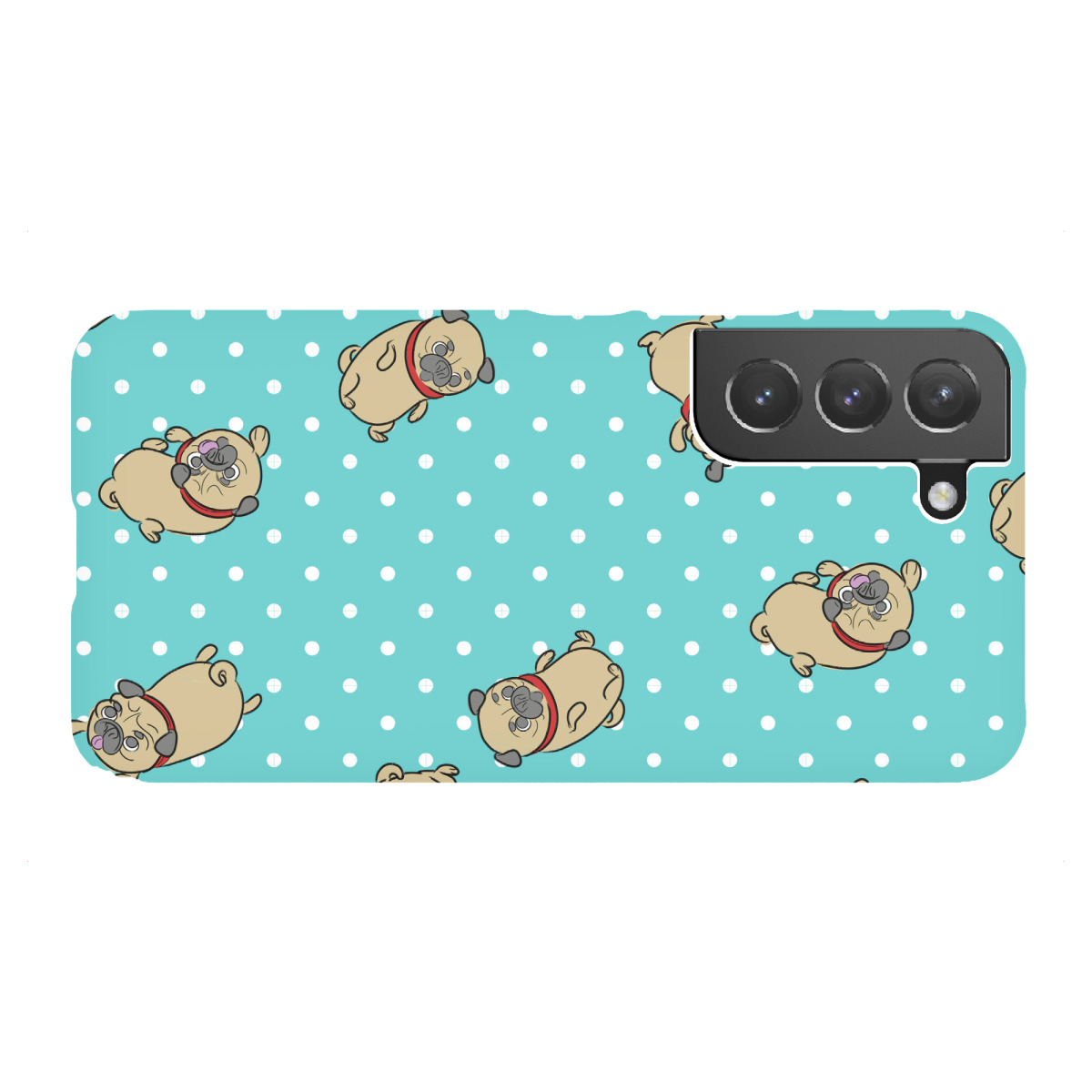 "Möpse in Türkis"für Samsung Galaxy - Premium-Case Handyhülle artboxONE