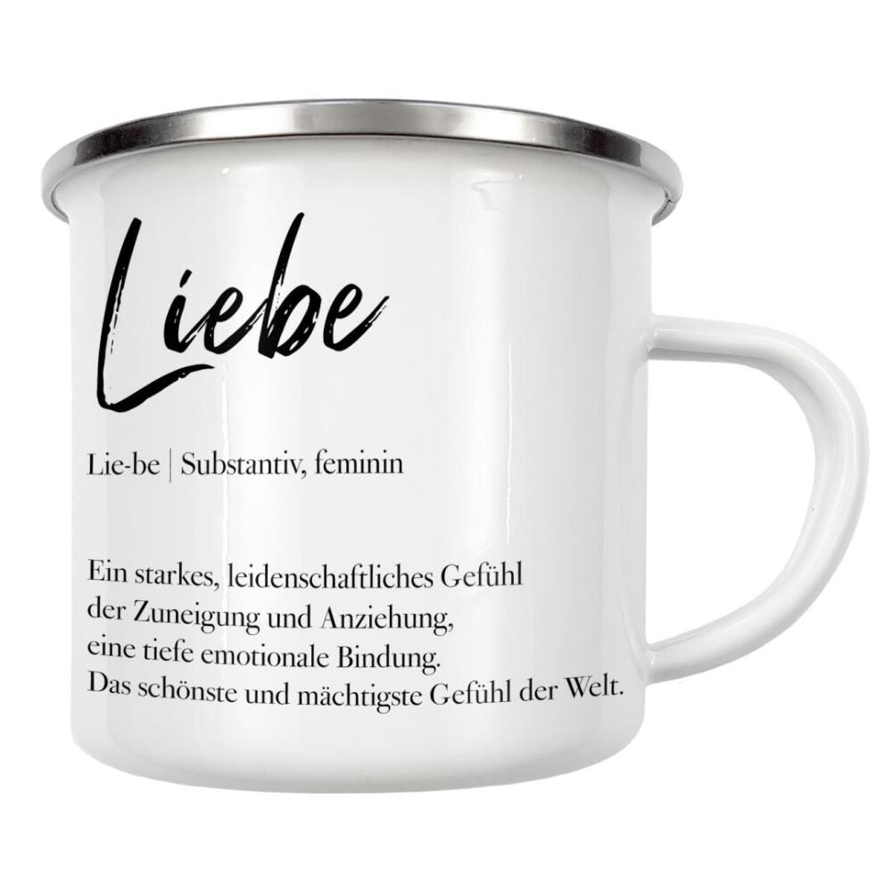 Emaille Tasse "Definition der Liebe" artboxONE - Typografie,Liebe
