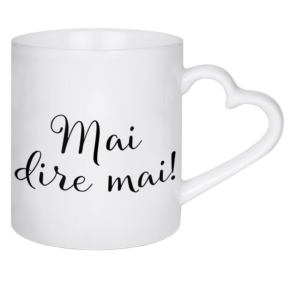 Herztasse "Sag niemals nie - Italienisch" artboxONE - Typografie