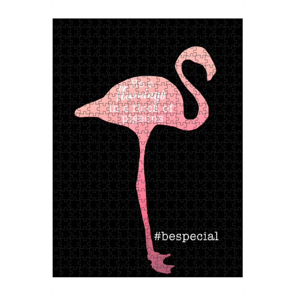 artboxONE Puzzle "Be a flamingo" artboxONE - Typografie,Tiere - Flamingo.bespecial,Rosa,Tier,Liebe,Sprüche,Süß,Schlau - Bild flamingo.bespecial