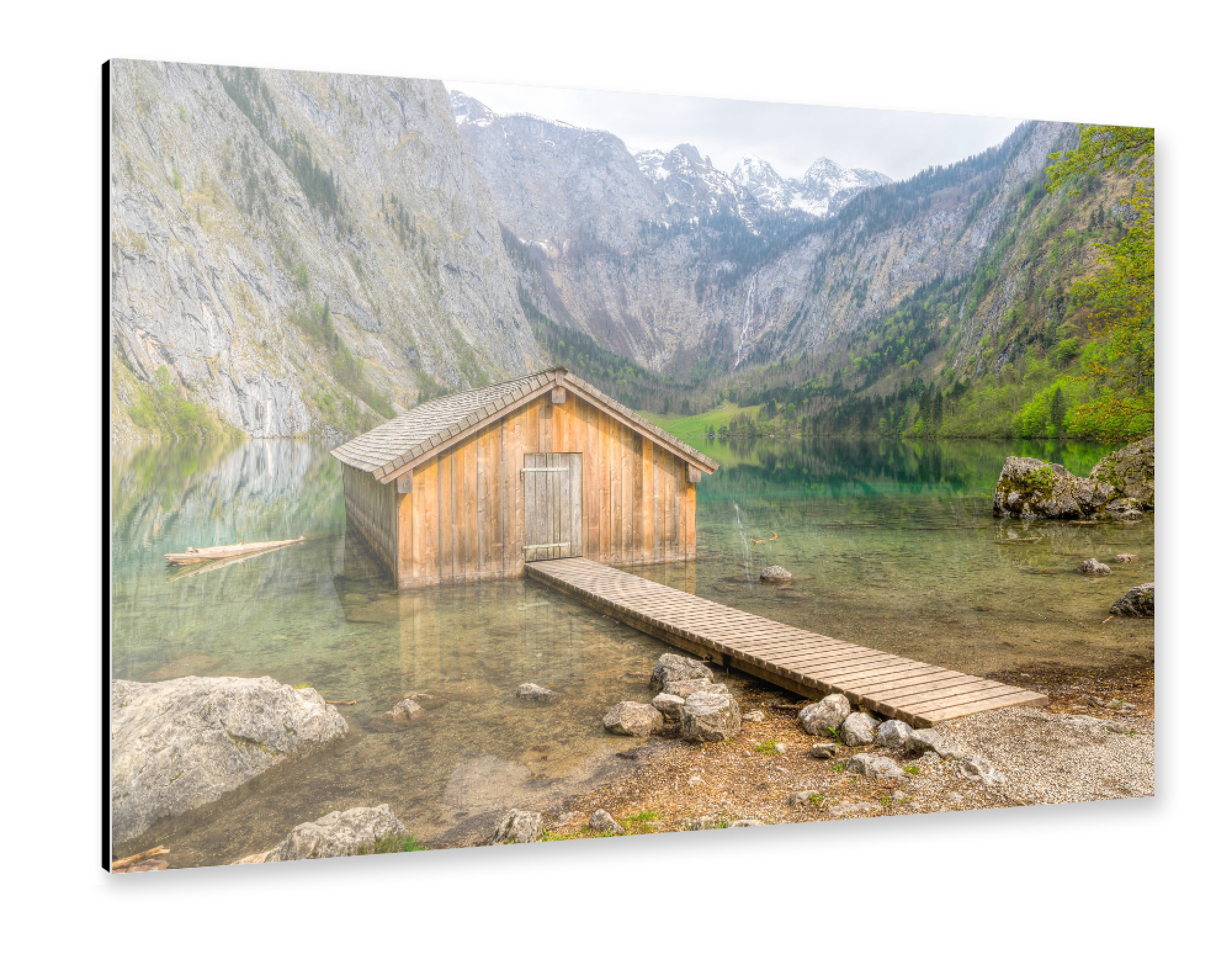 Alu-Dibond "Hütte am Obersee" 30x20 cm artboxONE