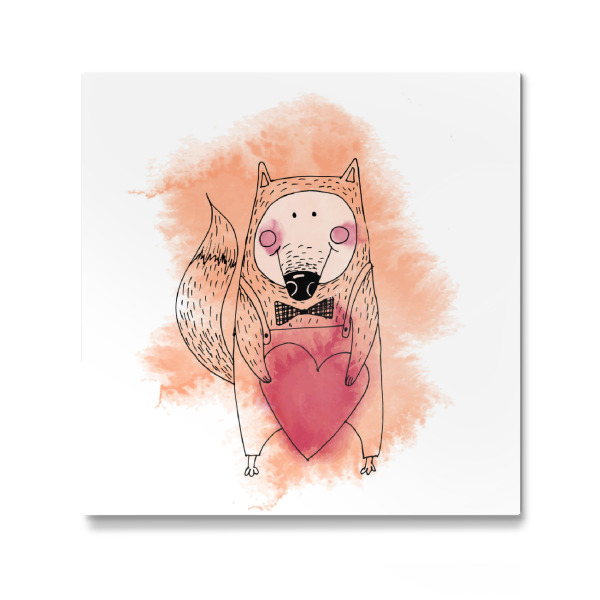 Galerie-Print "Fox with heart" 30x30 cm artboxONE