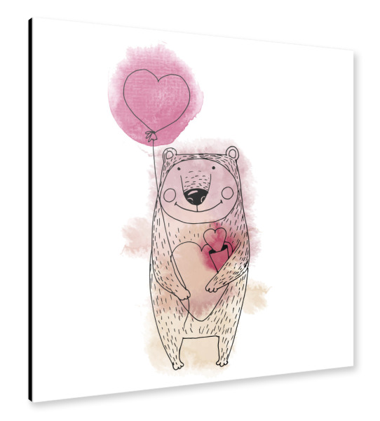 Alu-Dibond "Valentines Bear" 30x30 cm artboxONE