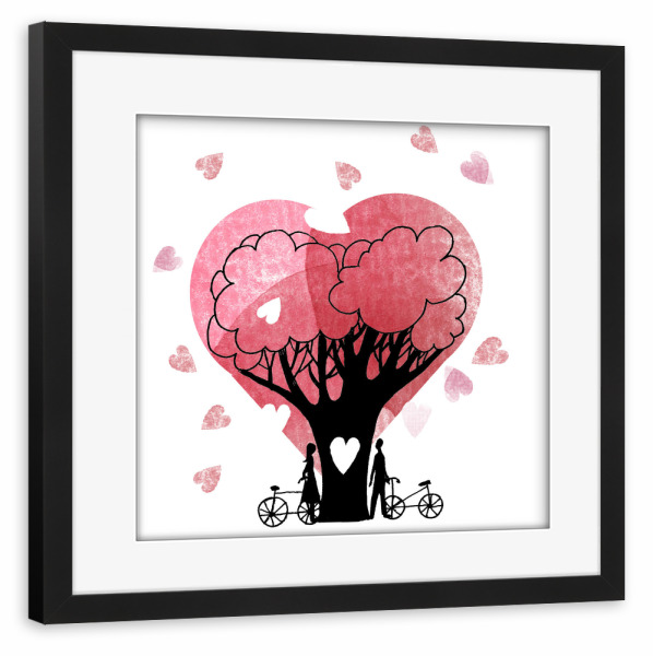 Poster mit Rahmen schwarz "Valentines tree" artboxONE - Liebe