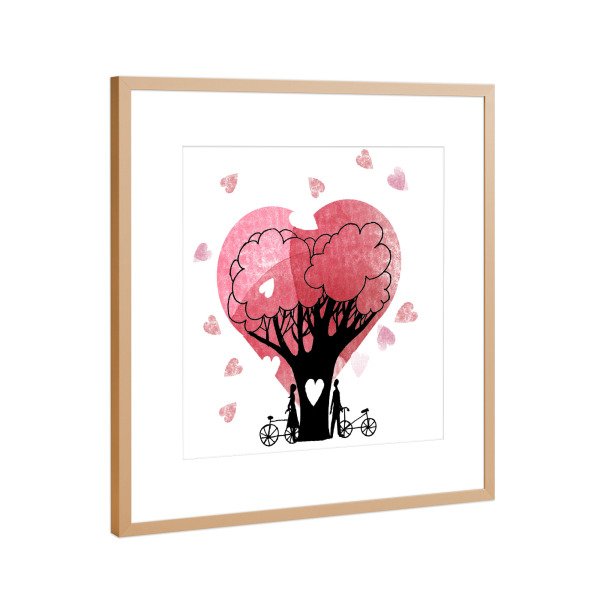 Poster mit Rahmen Kupfer "Valentines tree" artboxONE - Liebe