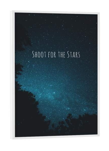 Poster mit weißem Rahmen "Shoot for the Stars" artboxONE - Typografie,Natur