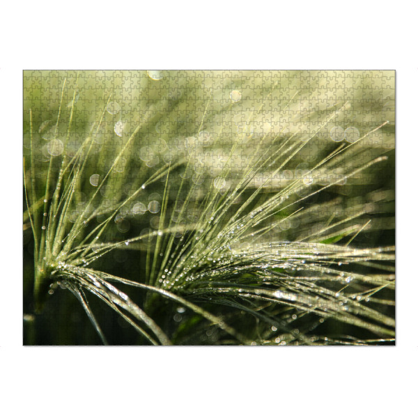 Puzzle Ravensburger "Tautropfen" artboxONE - Natur,Floral - Kornfeld,Tautropfen,Grannen,ähren,Morgens,Pflanzen - Bild Kornfeld