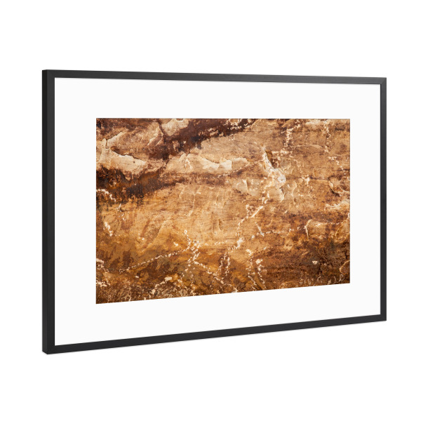 Poster mit Rahmen Schwarz (Metallic) "Sandstein" artboxONE - Natur - Stein,Fels,Sandstein,Sedimentstein,Muster,Interessant,Beige