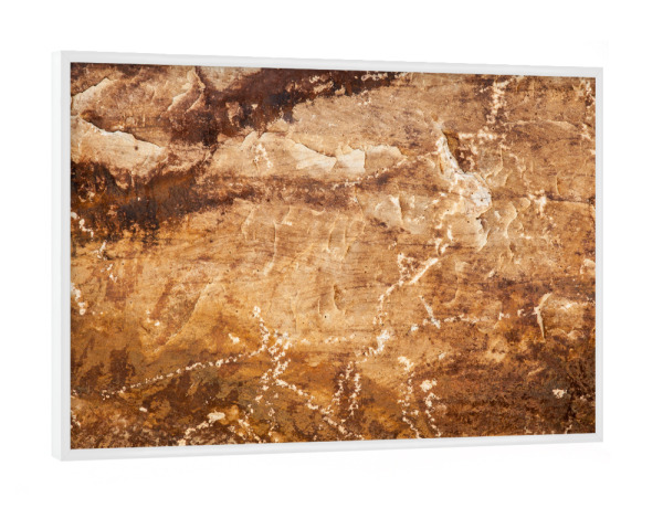 Poster mit weißem Rahmen "Sandstein" artboxONE - Natur - Stein,Fels,Sandstein,Sedimentstein,Muster,Interessant,Beige