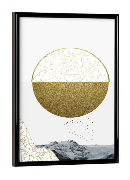 Poster mit schwarzem Rahmen "Geometric moon II" artboxONE - Natur,Abstrakt,Geometrie