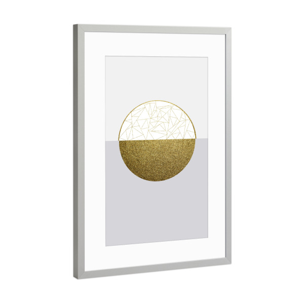 Poster mit Rahmen Silber "Geometric moon I" artboxONE - Abstrakt,Geometrie