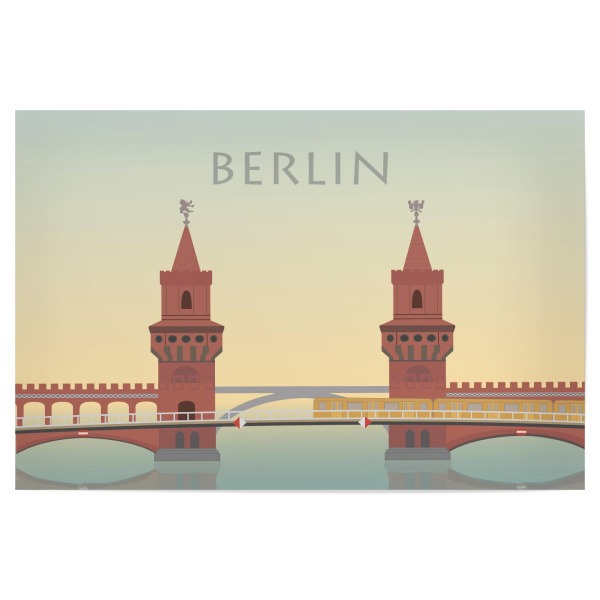 Poster 30x20 cm "Oberbaum Brücke" artboxONE - Städte / Berlin - Oberbaum brücke,Berlin,Großstadt,U-bahn,Spree,Deutschland,Hauptstadt