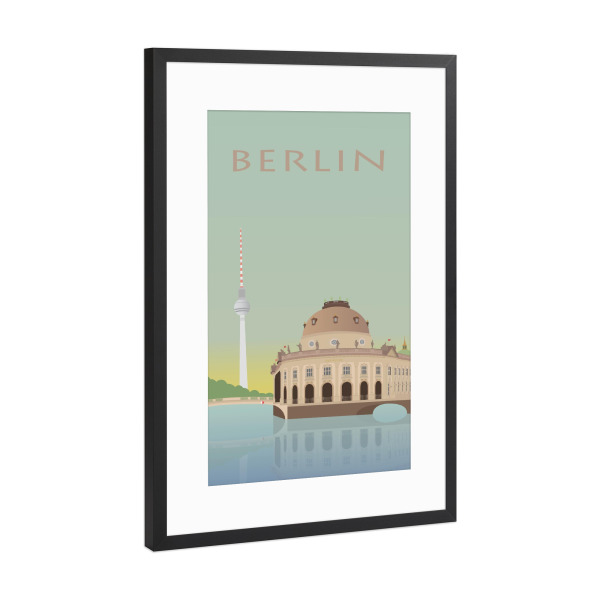 Poster mit Rahmen Schwarz (Metallic) "Bode-Museum" artboxONE - Städte / Berlin - Bode museum,Berlin,Großstadt,Fernsehturm,Hauptstadt,Deutschland