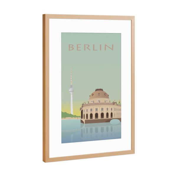 Poster mit Rahmen Kupfer "Bode-Museum" artboxONE - Städte / Berlin - Bode museum,Berlin,Großstadt,Fernsehturm,Hauptstadt,Deutschland