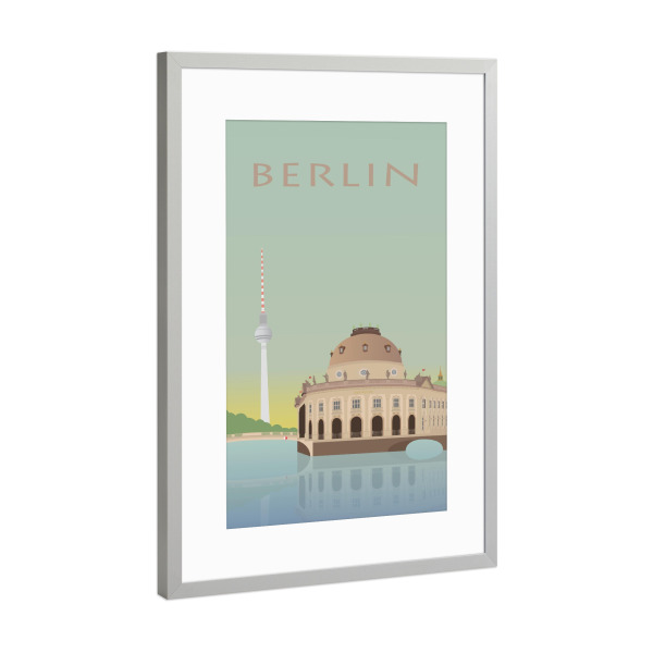 Poster mit Rahmen Silber "Bode-Museum" artboxONE - Städte / Berlin - Bode museum,Berlin,Großstadt,Fernsehturm,Hauptstadt,Deutschland