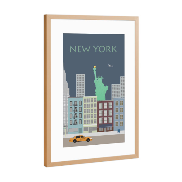 Poster mit Rahmen Kupfer "New York 7" artboxONE - Städte / New York