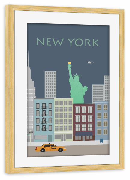 Poster mit Rahmen kiefer "New York 7" artboxONE - Städte / New York