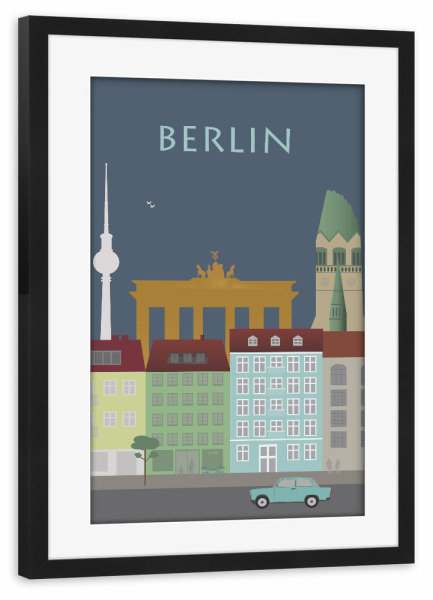 Poster mit Rahmen schwarz "Berlin 7" artboxONE - Städte / Berlin