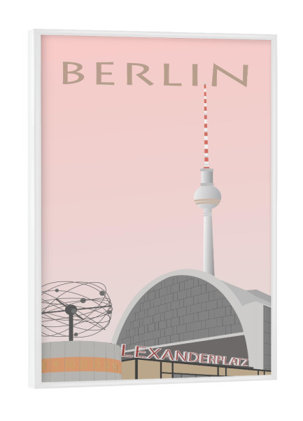 Poster mit weißem Rahmen "Alexanderplatz 2" artboxONE - Städte / Berlin,Reise,Architektur