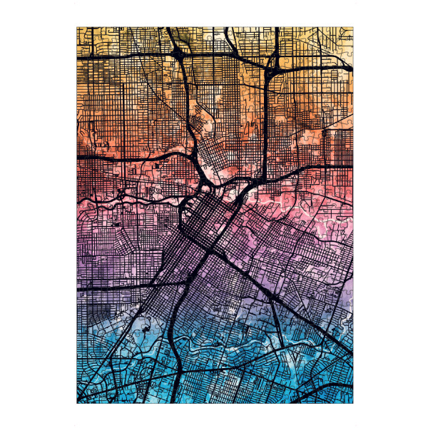 Puzzle Ravensburger "Houston Texas City Street Map 4" artboxONE - Städte,Kartografie