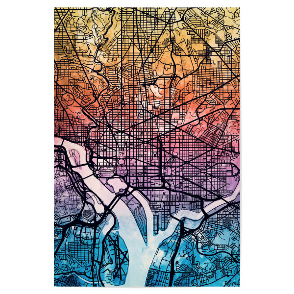 Poster 30x20 cm "Washington DC Street Map 5" artboxONE - Städte,Städte / Washington,Kartografie