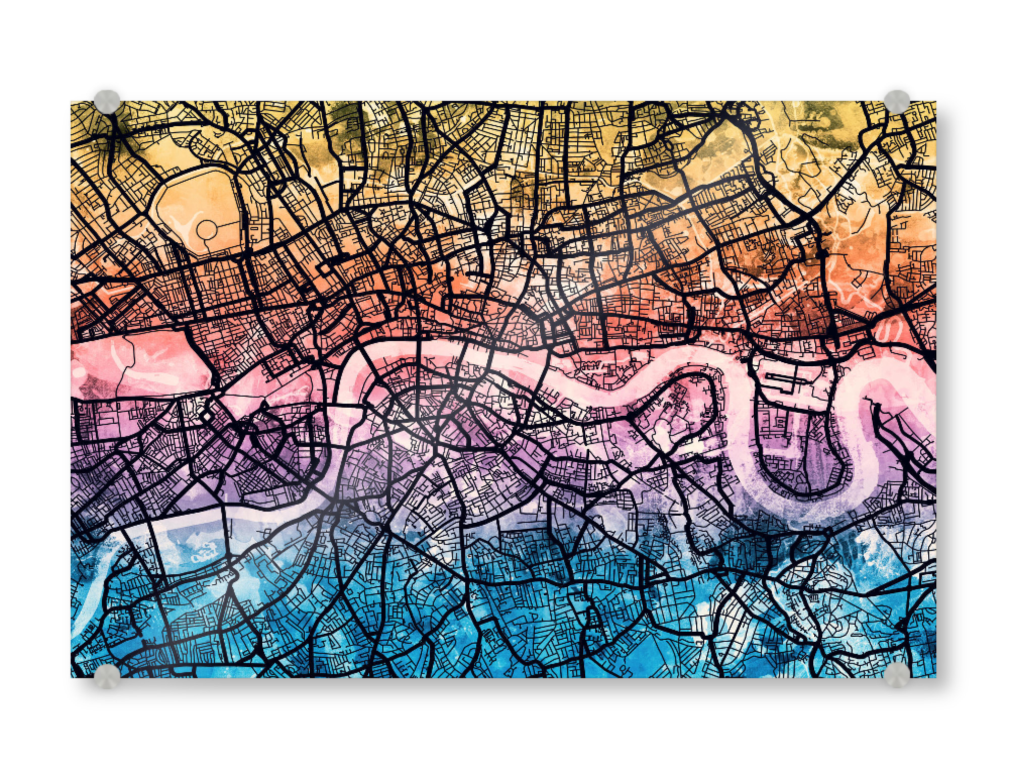 Acrylglasbild "London England Street Map 4" artboxONE - Städte,Städte / London,Kartografie