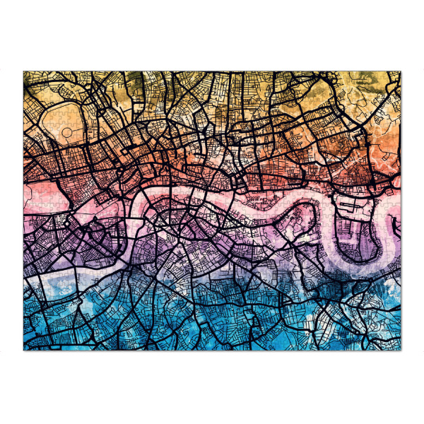 Puzzle Ravensburger "London England Street Map 4" artboxONE - Städte,Städte / London,Kartografie