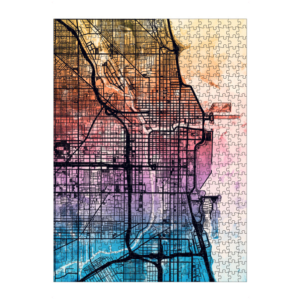 artboxONE Puzzle "Chicago City Street Map 5" artboxONE - Städte,Städte / Chicago,Kartografie