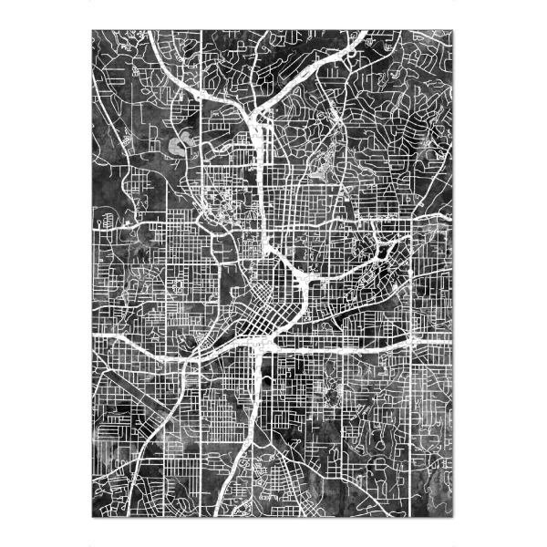 Puzzle Ravensburger "Atlanta Georgia City Map 4" artboxONE - Städte,Schwarzweiß,Kartografie