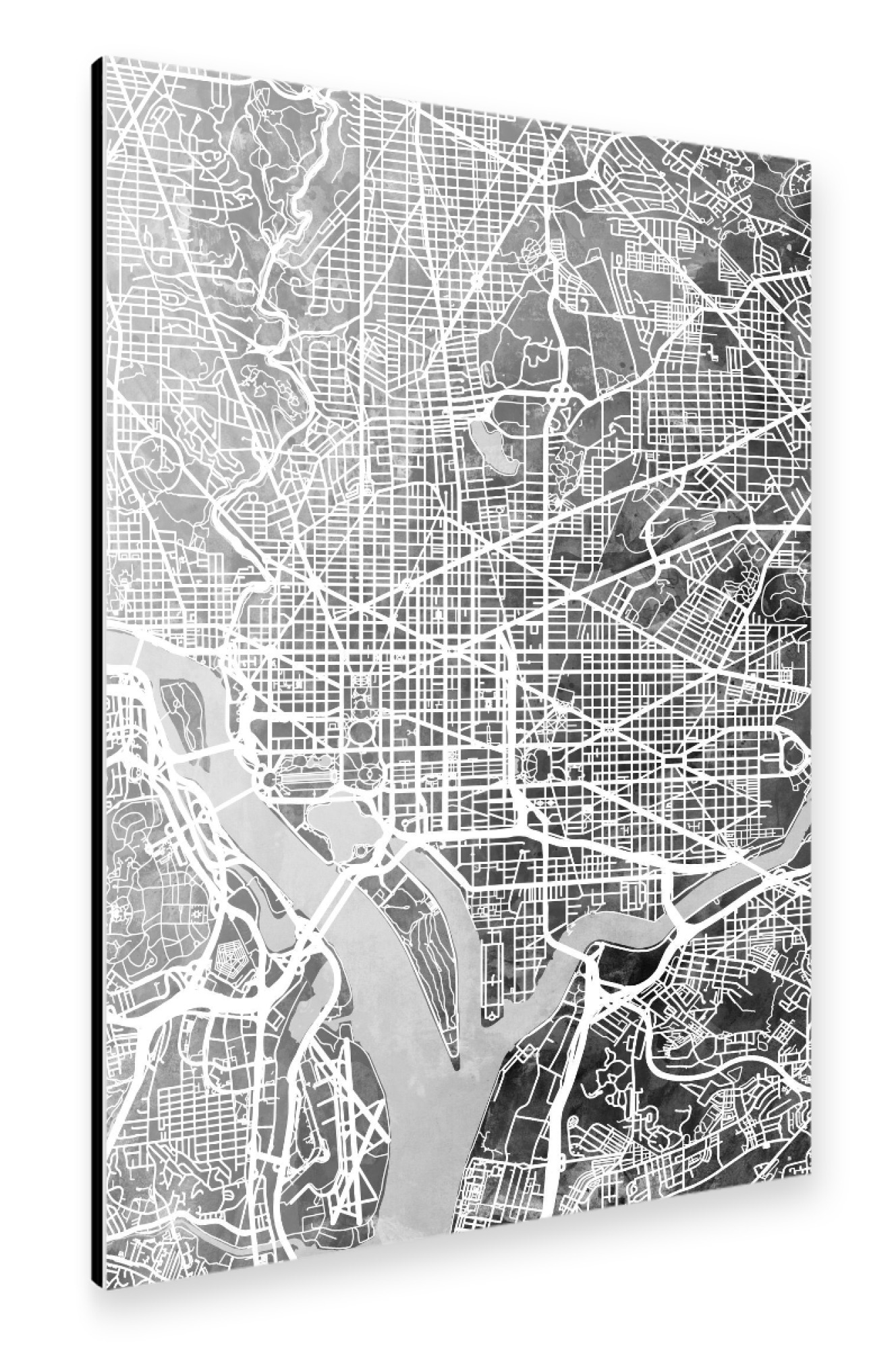 Alu-Dibond "Washington DC Street Map 4" 75x50 cm artboxONE