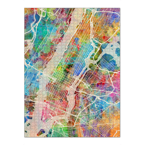 Puzzle Ravensburger "New York City Street Map 3" artboxONE - Städte,Städte / New York,Kartografie
