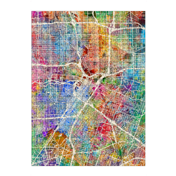 Puzzle Ravensburger "Houston Texas City Street Map 3" artboxONE - Städte,Kartografie