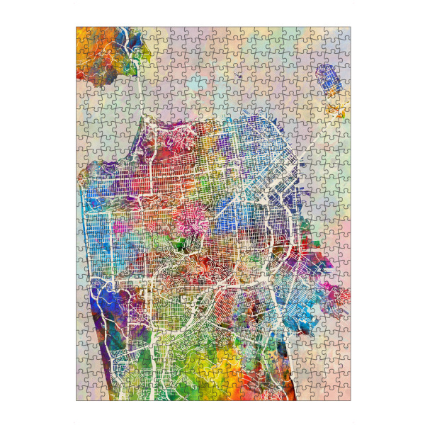 Puzzle Ravensburger "San Francisco City Street Map 3" artboxONE - Städte,Städte / San Francisco,Kartografie