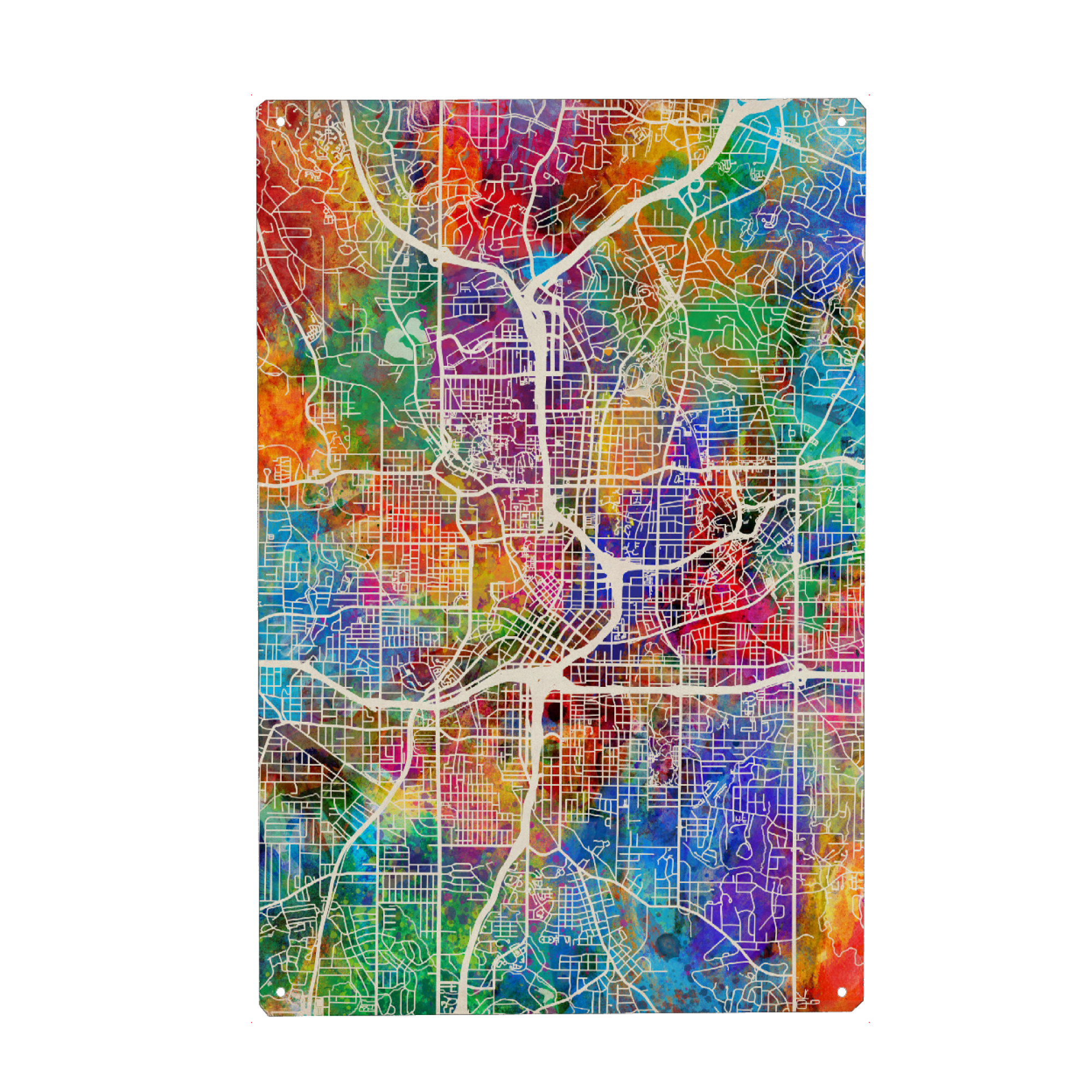 Metall Poster "Atlanta Georgia City Map 3" artboxONE - Städte,Kartografie