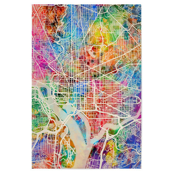 Poster "Washington DC Street Map 3" artboxONE - Städte,Städte / Washington,Kartografie