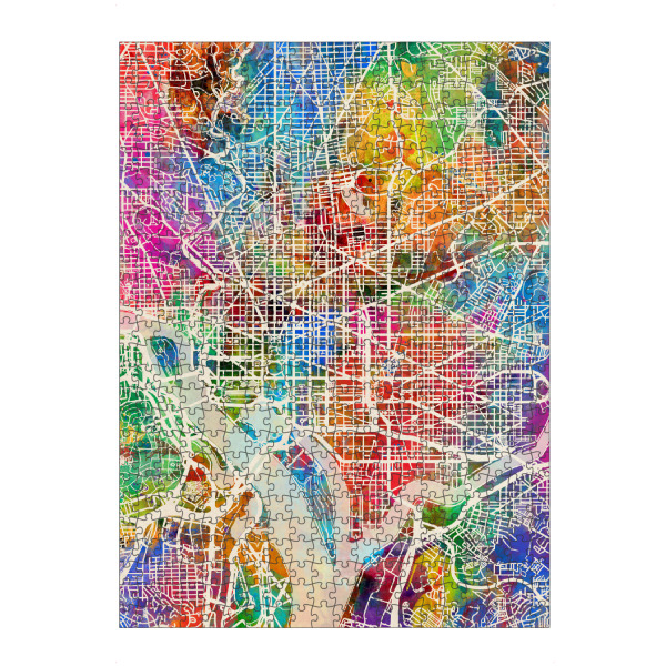 artboxONE Puzzle "Washington DC Street Map 3" artboxONE - Städte,Städte / Washington,Kartografie