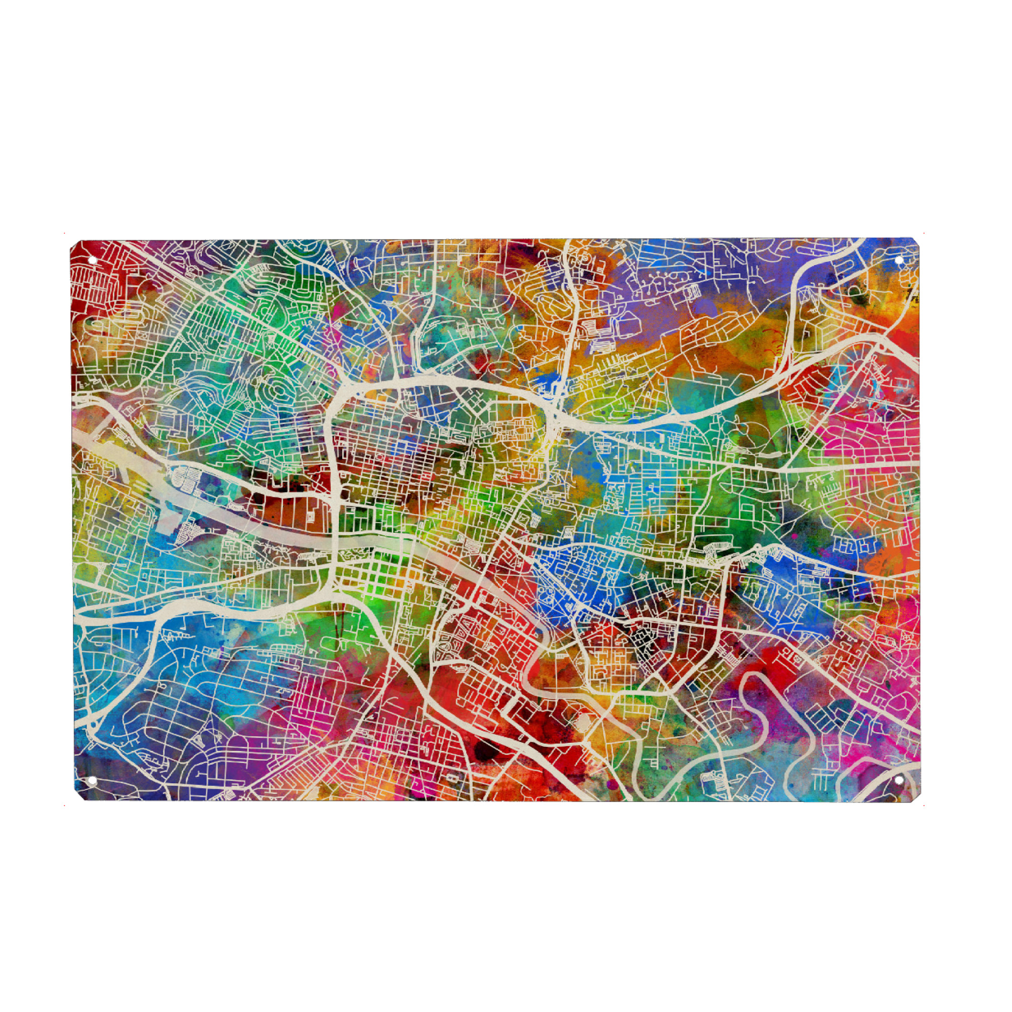 Holzbild "Glasgow Street Map 3" artboxONE - Städte,Kartografie