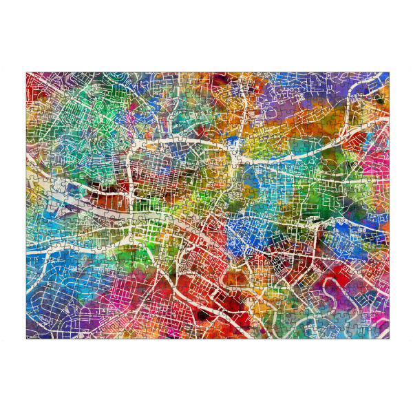 Puzzle Ravensburger "Glasgow Street Map 3" artboxONE - Städte,Kartografie