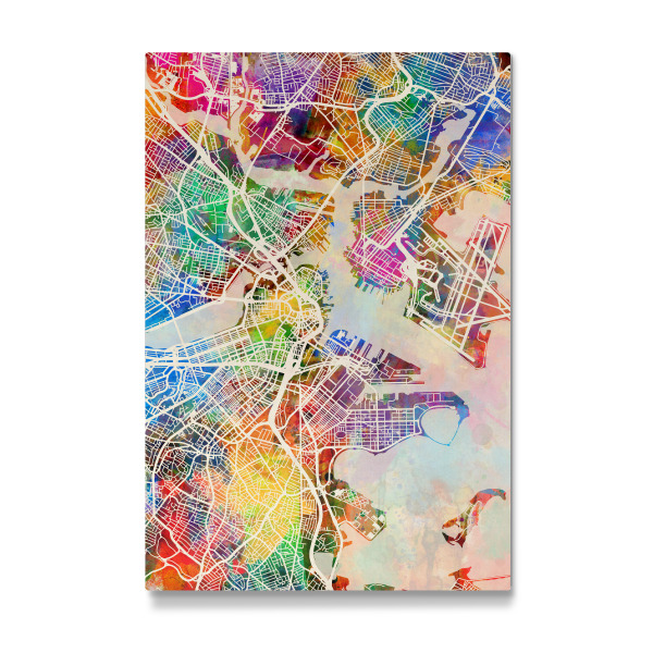 Galerie-Print "Boston Massachusetts Street Map 3" 30x20 cm artboxONE